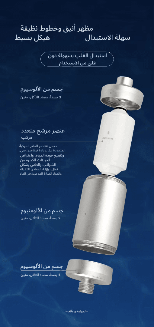 فلتر مياه الاستحمام BG-S04 2 مواصفات فلتر مياه الشاور