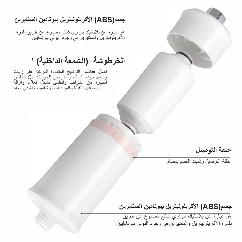 شرح جسم فلتر المياه للاستحمام